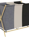 129L Foldable 3-Compartment Laundry Sorter with Bamboo Frame – Multicolour - image 1