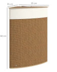 55L Bamboo Laundry Hamper with Lid, Handle & Washable Liner – Brown - image 3