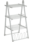 HOMCOM 3-Tier Heated Clothes Airer 300W with Shoe Rack - Silver - image 1