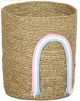 24.7L Woven Storage Basket with Rainbow Detail – Natural - image 1