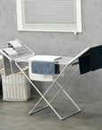 Electric Foldable Heated Clothes Airer with Wings 230W - Silver