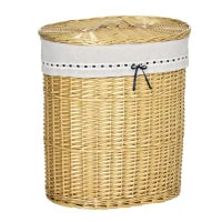 Wicker Laundry Hamper with Lid, Handle & Removable Fabric Liner – Natural - image 1