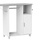 Foldable Ironing Cabinet with Hanging Rail & Adjustable Shelf – White - image 1