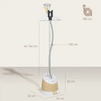 1800W Upright Garment Steamer with 1.8L Tank, 36g/min – Gold - image 3