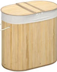 100L Bamboo Double Laundry Hamper with Removable Liner – Natural - image 1