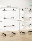 4-Tier Foldable Clothes Drying Rack with Wheels – Black & Silver - image 3