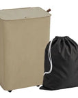 50L Foldable Rolling Laundry Hamper with Lid & Removable Bag – Brown - image 1