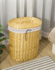 Wicker Laundry Hamper with Lid, Handle & Removable Fabric Liner – Natural - image 2