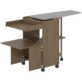 Foldable Ironing Cabinet with Iron Rest & Storage – Brown & Grey - image 1
