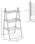HOMCOM 3-Tier Heated Clothes Airer 300W with Shoe Rack - Silver - image 6