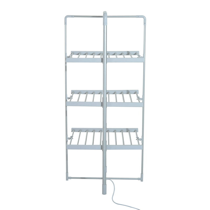 HOMCOM 3-Tier Heated Clothes Airer 300W with 30 Heated Rails - Silver - image 5