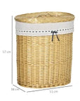 Wicker Laundry Hamper with Lid, Handle & Removable Fabric Liner – Natural - image 3