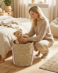 24.7L Woven Storage Basket with Rainbow Detail – Natural - image 2