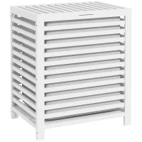 55L Rectangular Bamboo Laundry Hamper with Removable Liner – White - image 1