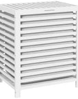55L Rectangular Bamboo Laundry Hamper with Removable Liner – White - image 1