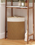 55L Bamboo Laundry Hamper with Lid, Handle & Washable Liner – Brown - image 2