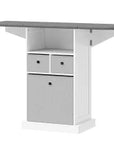 Foldable Ironing Board Cabinet with 3 Drawers & Wheels – White & Grey - image 1