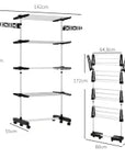 4-Tier Collapsible Clothes Airer with Wheels – Black & Silver - image 3