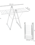 HOMCOM Heated Clothes Airer with Adjustable Wings 230W and Shoe Rack - Silver - image 6