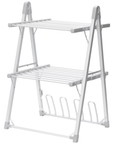 HOMCOM 2-Tier Heated Clothes Airer 210W with Shoe Rack - Silver - image 4