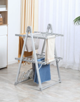 HOMCOM 2-Tier Heated Clothes Airer 210W with Shoe Rack - Silver - image 2
