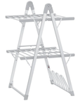 HOMCOM 2-Tier Heated Clothes Airer 210W with Shoe Rack - Silver - image 1