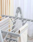 HOMCOM 2-Tier Heated Clothes Airer 210W with Shoe Rack - Silver - image 5