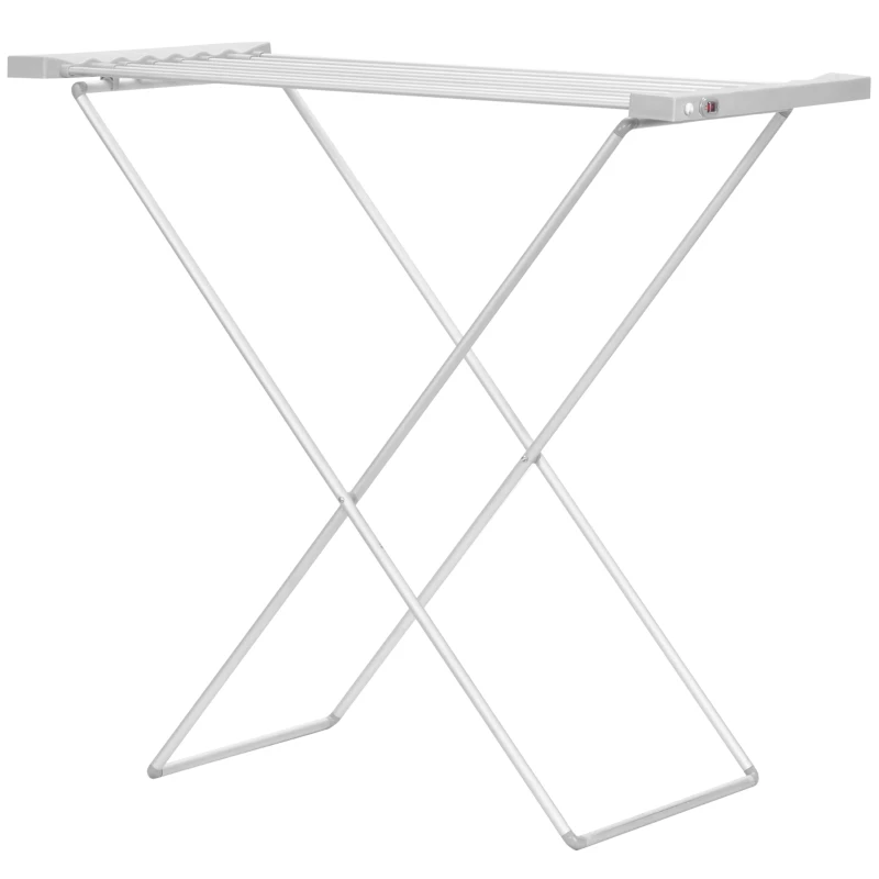 HOMCOM Foldable Heated Clothes Airer 120W with 8 Rails - Silver - image 6