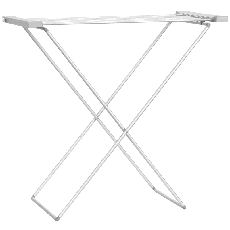 HOMCOM Foldable Heated Clothes Airer 120W with 8 Rails - Silver - image 1