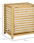 55L Rectangular Bamboo Laundry Hamper with Removable Liner – Natural - image 3
