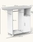 Foldable Ironing Cabinet with Hanging Rail & Adjustable Shelf – White - image 3