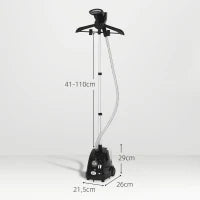 1950W Upright Garment Steamer with 1.4L Tank – Black - image 3