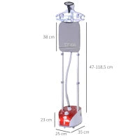 1800W Upright Garment Steamer with 2L Tank & 11 Heat Settings – Red - image 3