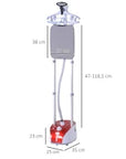 1800W Upright Garment Steamer with 2L Tank & 11 Heat Settings – Red - image 3